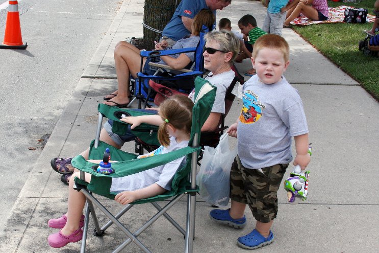 Waiting for the parade to begin
